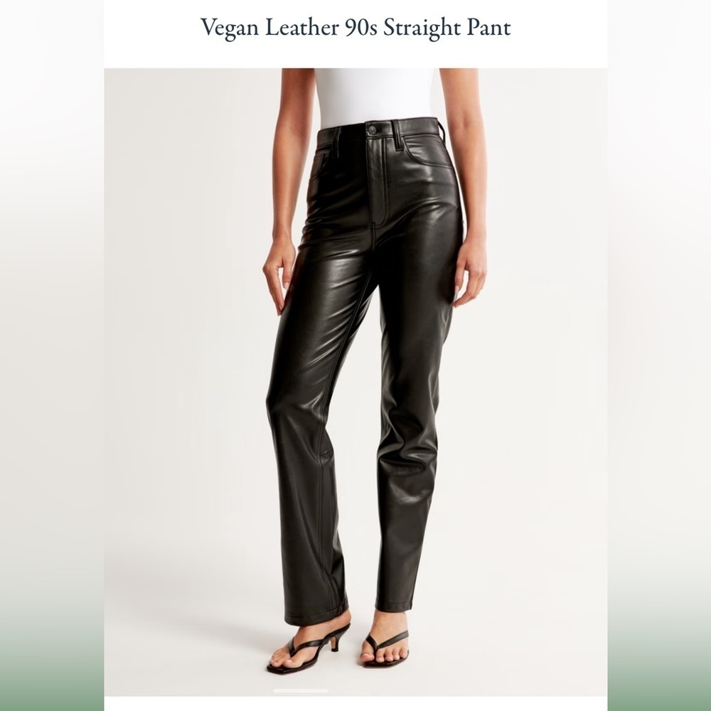 Abercrombie Ultra High Rise Vegan Leather 90s Straight Pant Curve Love Size 27